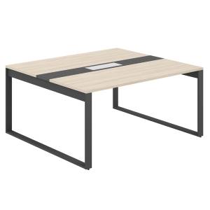 AG.2-1616.AR.72.AN.AN / Стол для переговоров 1600х1638х750 / профиль О-образный: 70х20 антрацит; лючок: серебро; столешница: ак.равелло вставка антрацит