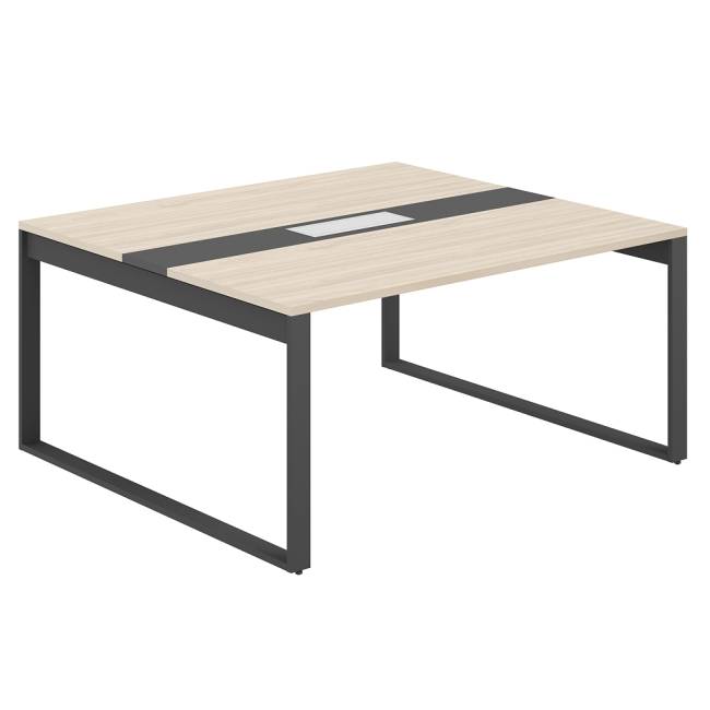 AG.2-1616.AR.72.AN.AN / Стол для переговоров 1600х1638х750 / профиль О-образный: 70х20 антрацит; лючок: серебро; столешница: ак.равелло вставка антрацит