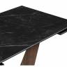Керамический стол Кели 140(200)х80х76 черный мрамор / орех кантри / черный