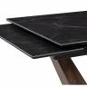 Керамический стол Кели 140(200)х80х76 черный мрамор / орех кантри / черный