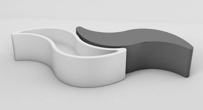 Скамья пластиковая Wave Standard 1600х600х450 мм