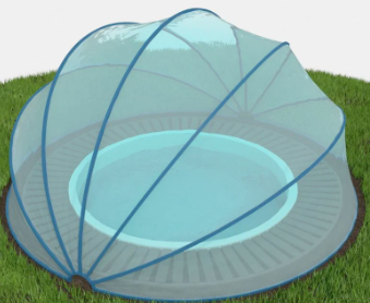 Круглый купольный тент павильон Pool Tent 5,0м для бассейнов и СПА, серый