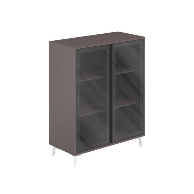 SR.322.WF.GLB / Шкаф средний (Стекло) 966х450х1200 / корпус: вольфрам; фасады: стекло