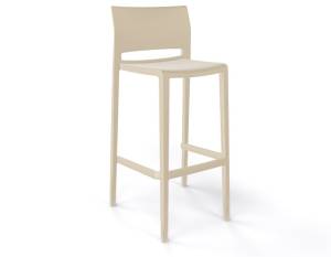 Стул пластиковый барный Bakhita 76 песочный 480х470х1030 мм
