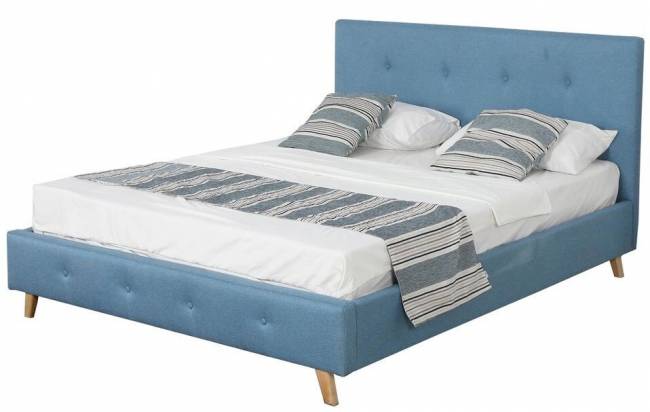 Кровать, MK-7601-TU, двуспальная, 160х200 см, Бирюзовый
