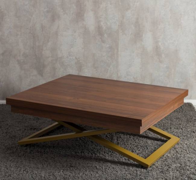 Стол-трансформер Левмар Cross D44/S90 Миланский орех/золото Стол-трансформер Левмар Cross D44/S90 Миланский орех/золото