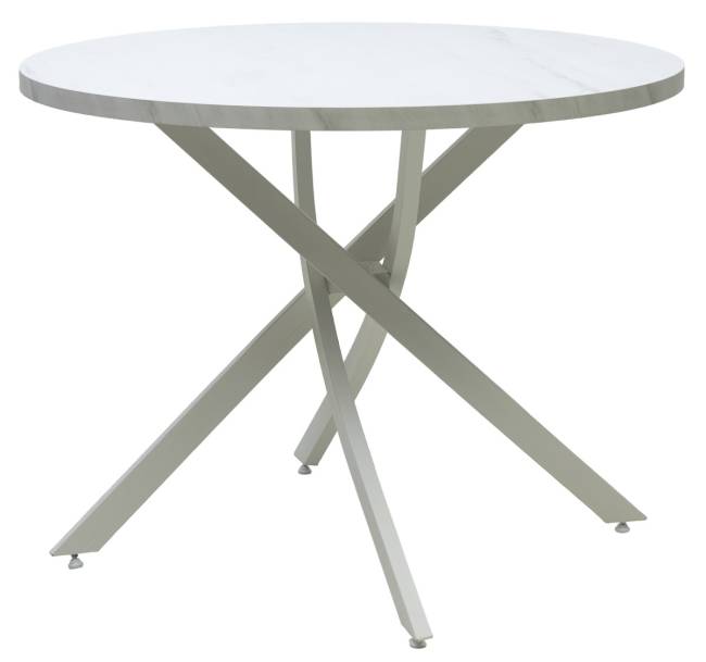 Стол ДАРИО D100 Белый, стекло/ Белый каркас М-City