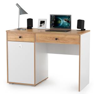 Стол письменный Вуди 12.42 цвет белый премиум/дуб крафт золотой