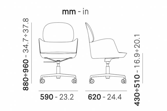 Кресло компьютерное Ester 590х620х880-960 мм Кресло компьютерное Ester 590х620х880-960 мм