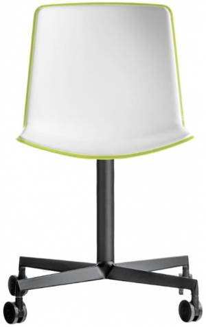 Стул офисный на колесах Tweet белый, зеленый 490х525х810 мм