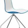 Стул пластиковый Zebra Bicolore хром, белый, голубой 460х530х830 мм