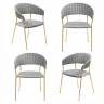 Комплект из 4-х стульев Turin серый, золотые ножки