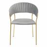 Комплект из 4-х стульев Turin серый, золотые ножки