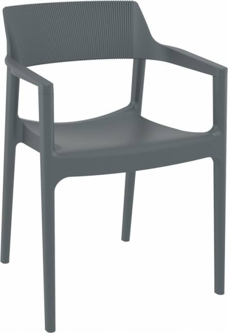Кресло пластиковое Tulum темно-серый 550х520х790 мм