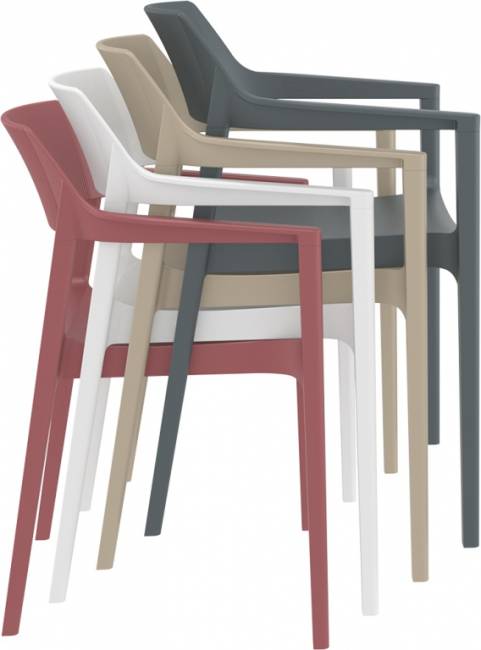 Кресло пластиковое Tulum темно-серый 550х520х790 мм