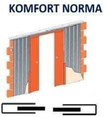 Кассета KOMFORT NORMA (под гипсокартон) для двух дверей 2000 мм