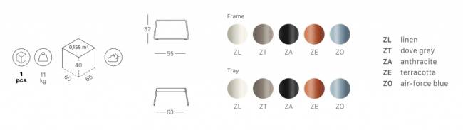 Столик кофейный Lisa Lounge Side Table тортора 630х550х320 мм