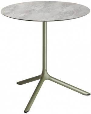 Стол ламинированный обеденный Tripe Maxi оливковый, каменный Ø800х740 мм