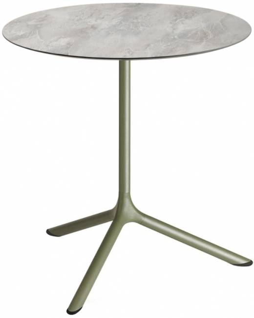 Стол ламинированный обеденный Tripe Maxi оливковый, каменный Ø800х740 мм Стол ламинированный обеденный Tripe Maxi оливковый, каменный Ø800х740 мм