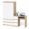 Стол компьютерный с тремя ящиками слева и шкаф-комод МШ900 три ящика и две двери Мори цвет дуб сонома/белый