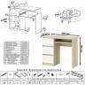 Стол компьютерный с тремя ящиками слева и шкаф-комод МШ900 три ящика и две двери Мори цвет дуб сонома/белый
