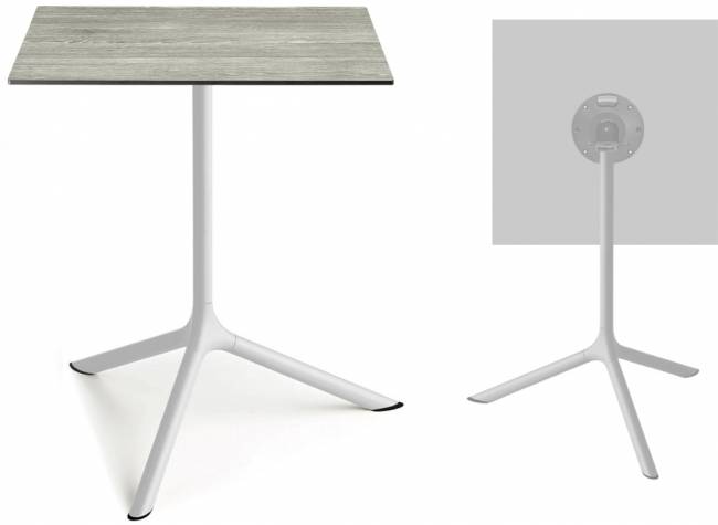 Стол ламинированный обеденный складной Tripe Maxi Folding белый, состаренный серый дуб 700х700х740 мм Стол ламинированный обеденный складной Tripe Maxi Folding белый, состаренный серый дуб 700х700х740 мм