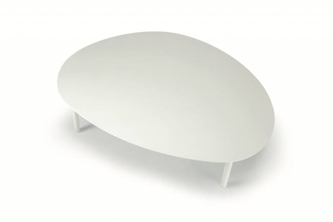 Столик металлический кофейный Island белый 1000х700х340 мм