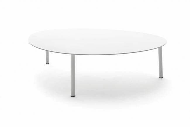 Столик металлический кофейный Island белый 1000х700х340 мм