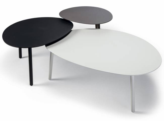 Столик металлический кофейный Island белый 1000х700х340 мм