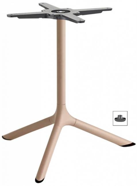 Столик ламинированный кофейный Tripe тортора, белый мрамор Каррара Ø700х510 мм