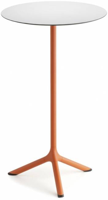Стол ламинированный барный складной Tripe Folding терракотовый, белый Ø600х1100 мм