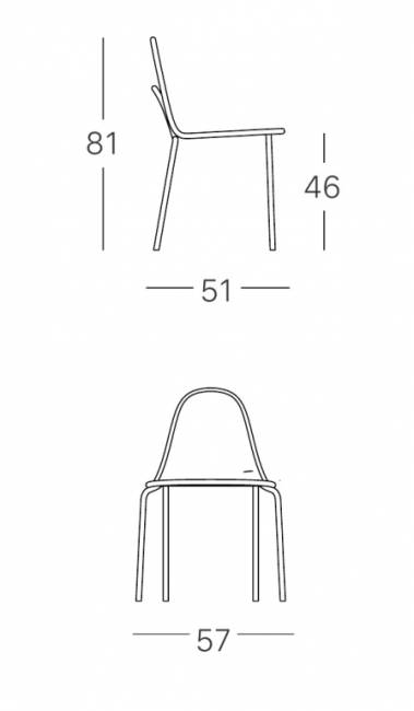 Стул металлический Malvasia лен 570х510х810 мм