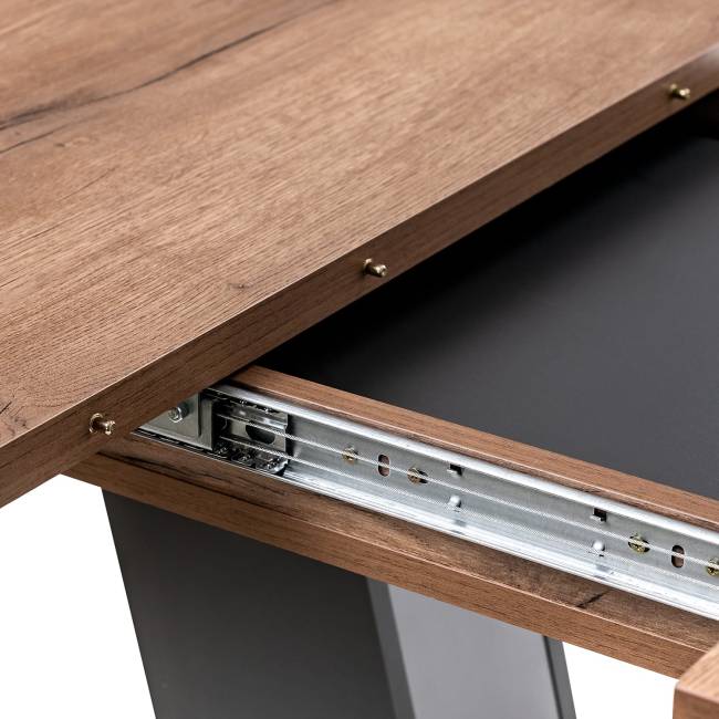 Стол раздвижной Leset Тайп Дуб табачный, компаньон Графит Стол раздвижной Leset Тайп Дуб табачный, компаньон Графит