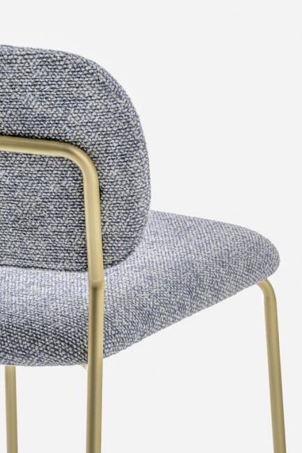 Стул барный с обивкой Jazz античная латунь, бело-голубой 475х525х1015 мм Стул барный с обивкой Jazz античная латунь, бело-голубой 475х525х1015 мм