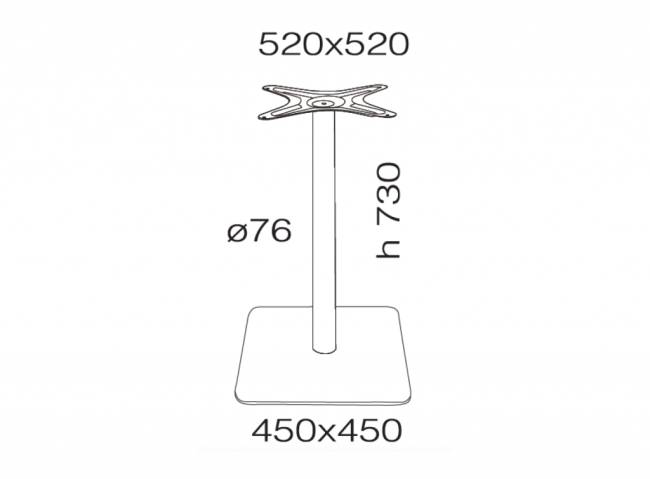 Подстолье металлическое Lotus Square 450х450х730 мм