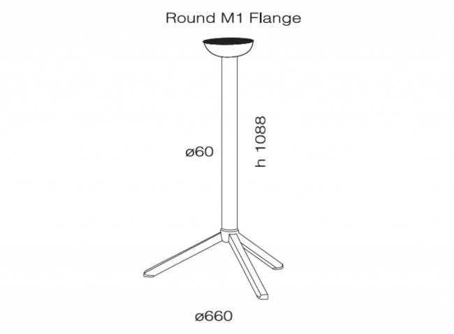 Подстолье металлическое барное складное Time 312 Ø660x1088 мм