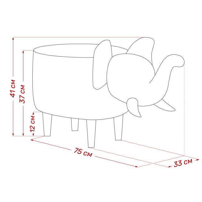 Пуф Leset Slon COMBI V18 бежевый, компаньон V01 белый Бук