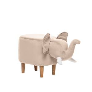 Пуф Leset Слоник V18 бежевый, компаньон V01 белый Бук