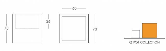 Кашпо пластиковое светящееся Q-Pot Lighting белый 730х730х730 мм