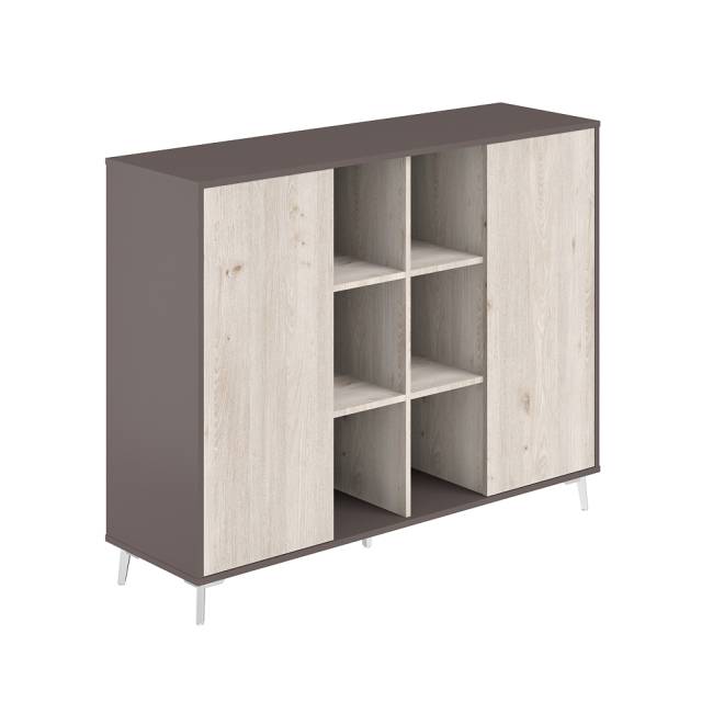 SR.303.WF.DN.DN / Шкаф средний с нишей  1516х450х1200 / корпус: вольфрам; фасады: дуб тоскана