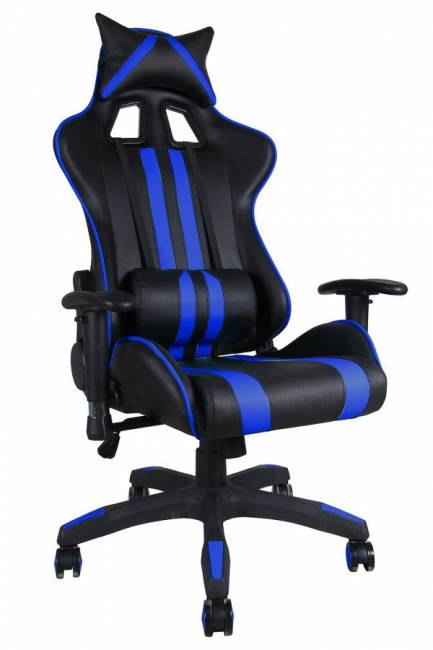 Кресло офисное «Айкар» (ICAR) (Чёрно-синяя искусственная кожа)