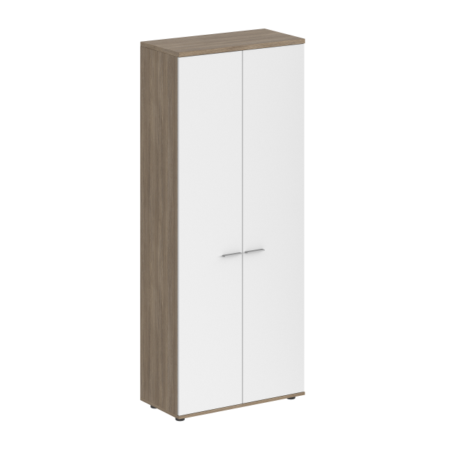 SG.824.OD.WH / Гардероб 800х400х1955, з.ст ЛДСП 16 мм / корпус: дуб темный; фасады: белый