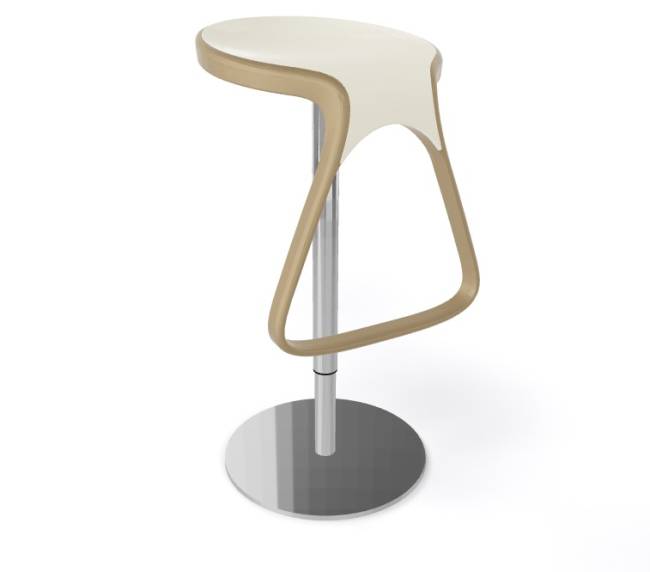 Табурет пластиковый барный Octo тортора, бежевый 400х400х750 мм