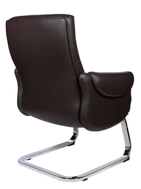 Кресло офисное / Риц CF / Ritz CF / коричневая кожа /алюминиевая база