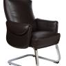 Кресло офисное / Риц CF / Ritz CF / коричневая кожа /алюминиевая база