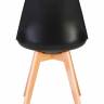 Стул обеденный DOBRIN JERRY SOFT, ножки светлый бук, цвет сиденья чёрный (B-03)