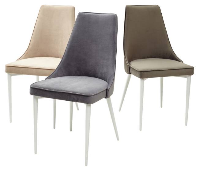 Стул NEPAL-P БЕЖЕВЫЙ #5, велюр/ белый каркас М-City