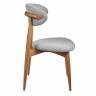 Стул Lucas светло-серый букле с ножками цвета орех Стул Lucas светло-серый букле с ножками цвета орех