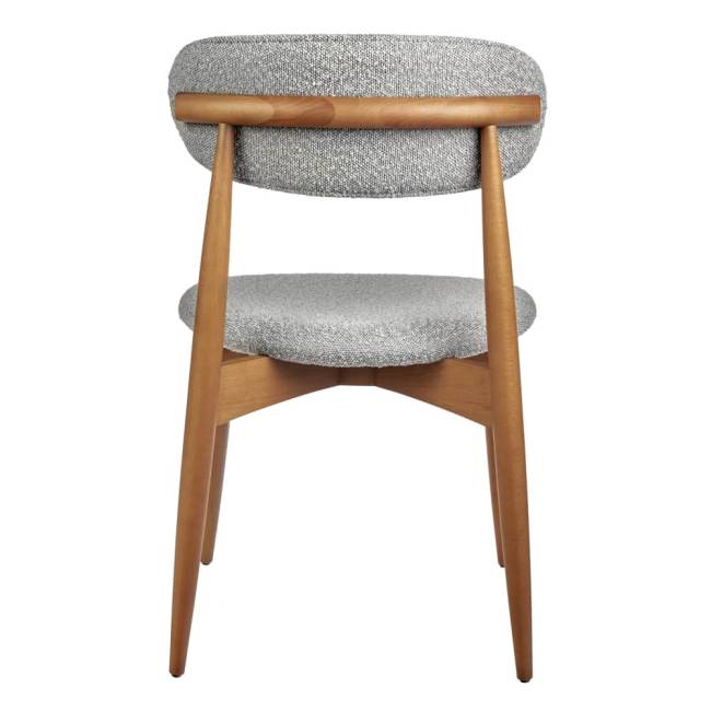 Стул Lucas светло-серый букле с ножками цвета орех Стул Lucas светло-серый букле с ножками цвета орех