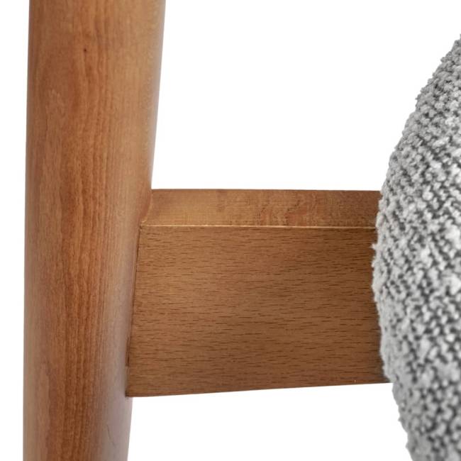 Стул Lucas светло-серый букле с ножками цвета орех Стул Lucas светло-серый букле с ножками цвета орех